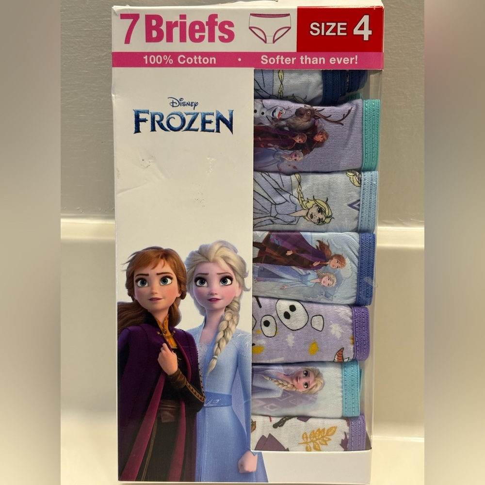 NWT Disney Frozen Girls Size 4 Briefs Pack - Purple, Light Blue, Teal